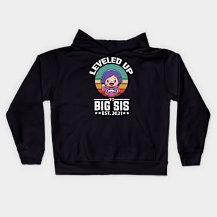 Leveled Up To Big Sister Est Pregnancy Announcement Kids Hoodie